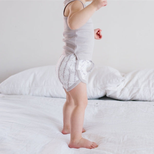 L'ovedbaby Organic Track Shorts in Light Gray Willow