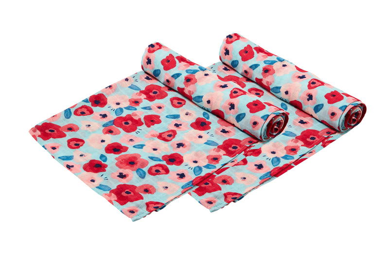 Bamboo Muslin Swaddle Blanket - Florals