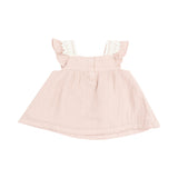 Pinafore Top with Crochet Heart Lace and High Waisted Diaper Cover