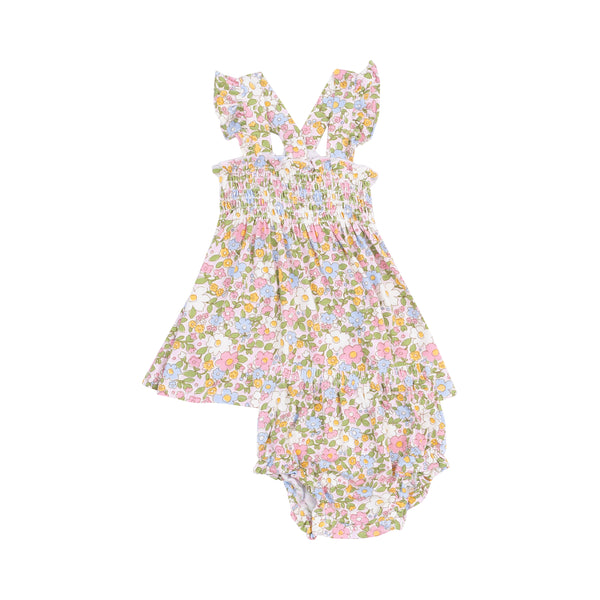 Ruffle Strap Smocked Top & Diaper Cover