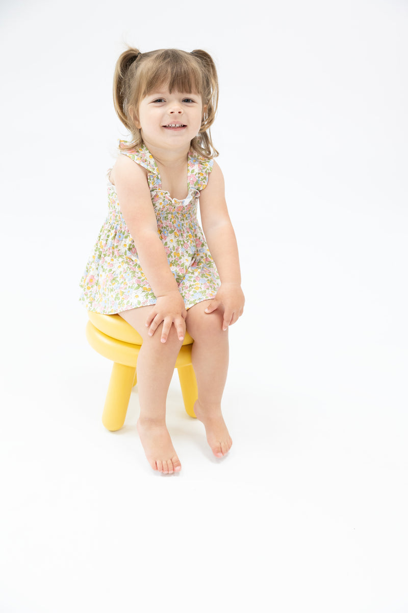 Ruffle Strap Smocked Top & Diaper Cover