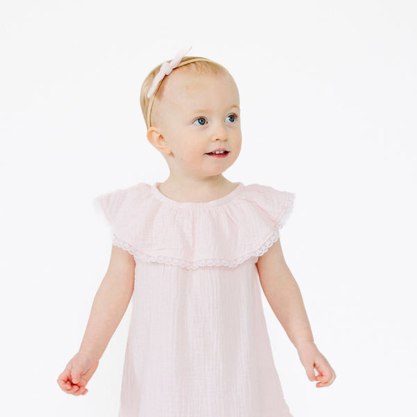 Muslin Bow with Nylon Headband