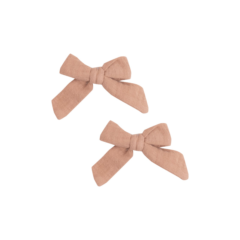 2 Pack Muslin Hair Bow with Clip