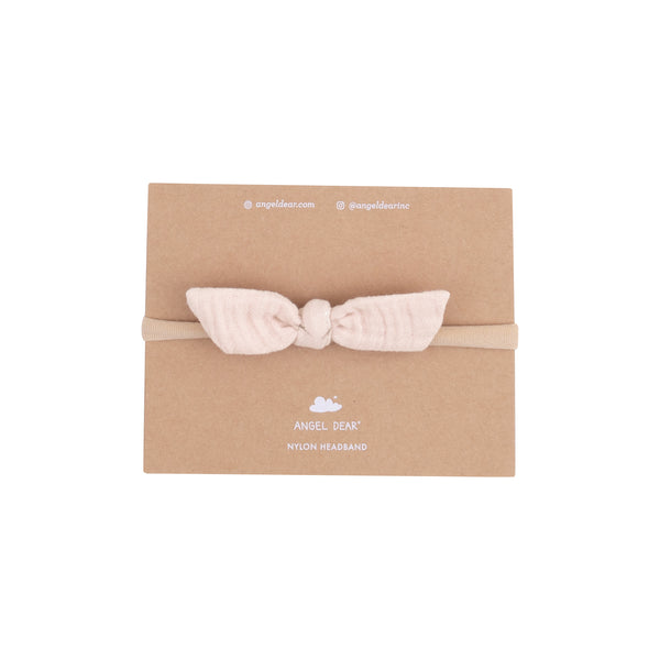 Muslin Bow with Nylon Headband