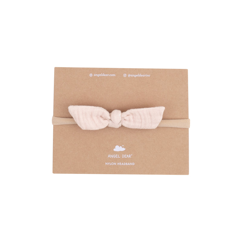 Muslin Bow with Nylon Headband