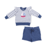 French Terry Ruffle Sweatshirt & Paperbag Short