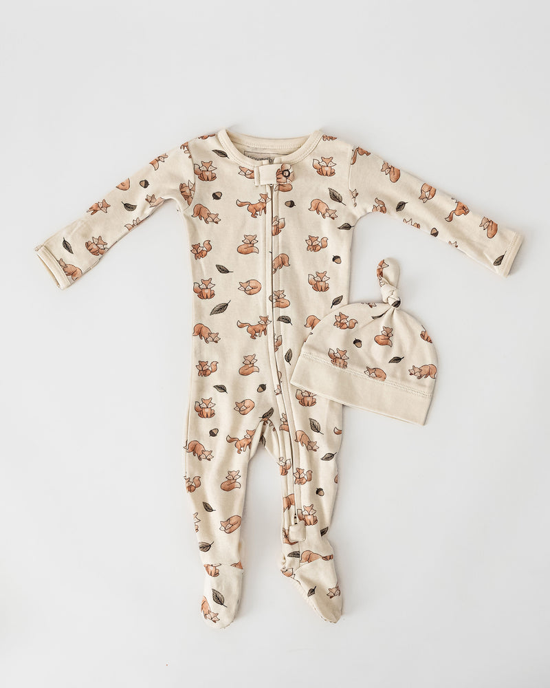 The Woodland Collection - Organic 2-Way Zipper Footie