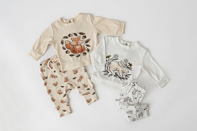 The Woodland Collection Organic Graphic Sweatshirt & Jogger Set