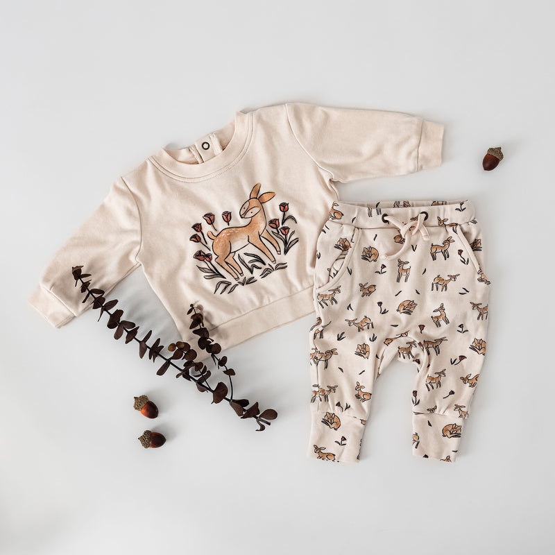 The Woodland Collection Organic Graphic Sweatshirt & Jogger Set