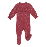 Organic Smocked Zipper Footie