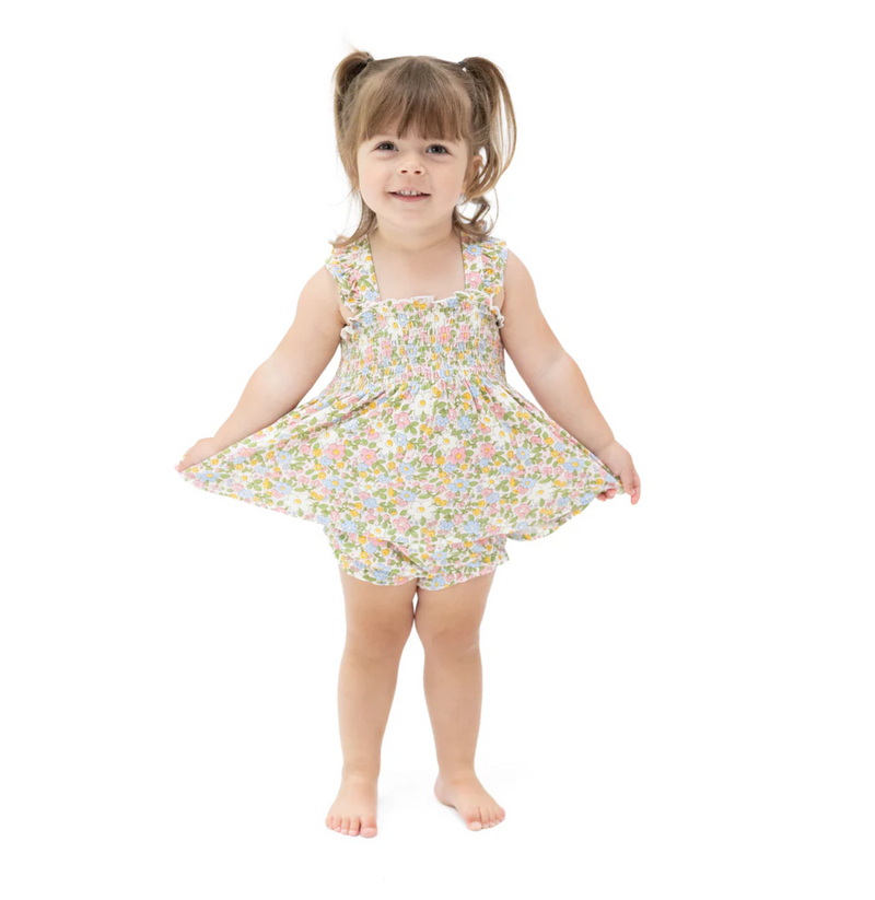 Ruffle Strap Smocked Top & Diaper Cover