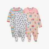 Magnetic Cloud Stretch Footie - 4 Pack Bundle - Pink Flower Combo