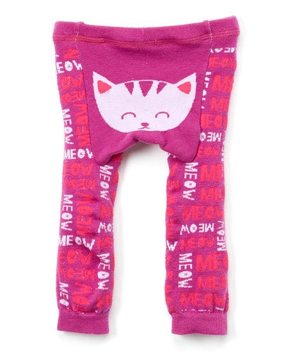Doodle Pants- Purple Cat Meow Leggings