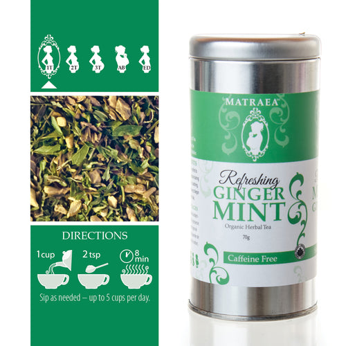 Organic Refreshing Ginger Mint Tea for Morning Sickness