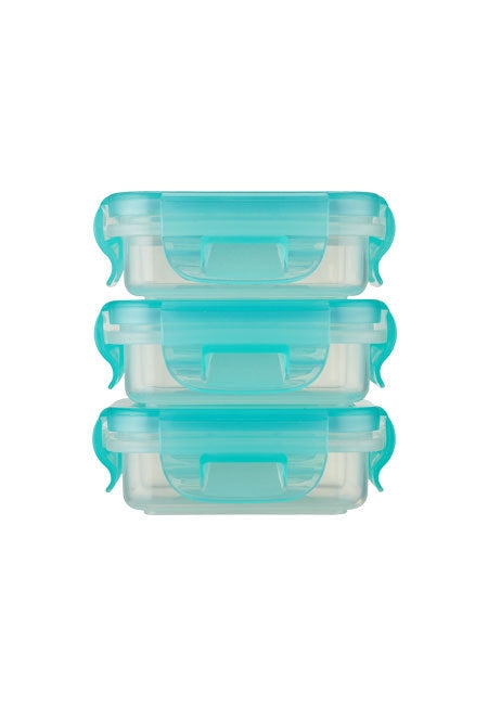 Innobaby - Preppin' Smartâ„¢ EZ Lock Plastic Container - 3 Pack/ Square
