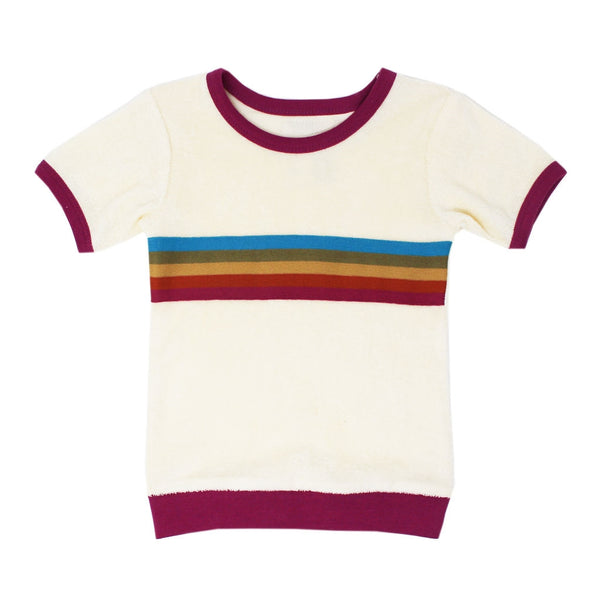 L'ovedbaby Organic Kids Terry Cloth Short-sleeved Shirt in Magenta