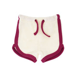 L'ovedbaby Organic Kids Terry Cloth Track Shorts in Magenta