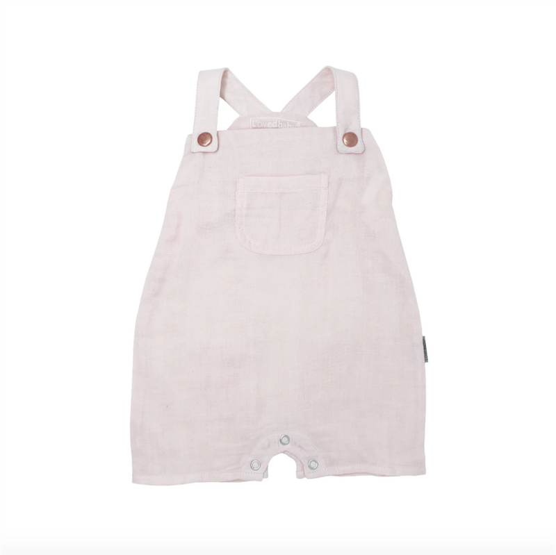 L'ovedbaby Organic Muslin Overall in Blush