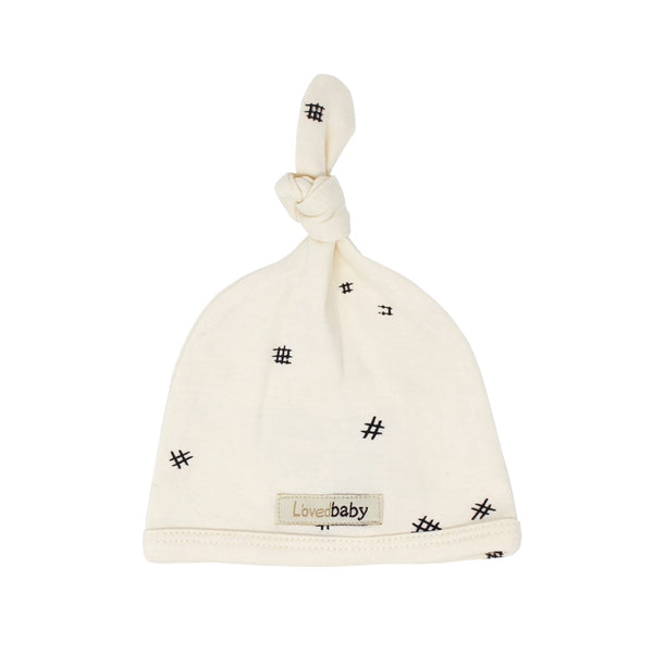 L'ovedbaby Organic Top-Knot Hat in Beige Hatch