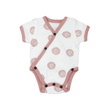 L'ovedbaby Organic Short-Sleeve Kimono Bodysuit in Sunflower Mauve