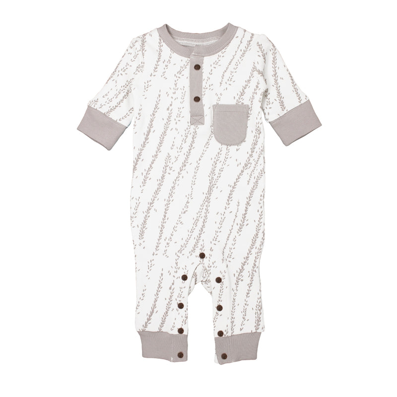 L'ovedbaby Organic Footless Romper in Light Gray Willow