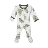 L'ovedbaby Organic Zipper Footed Overall in Sage Palm