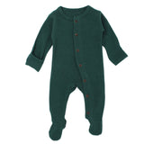 L'ovedbaby Organic Thermal Footed Overall in Pine