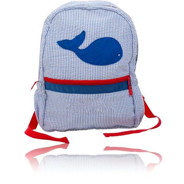 Nikiani - Seersucker Backpack Seaside Collection - Blue/Whale