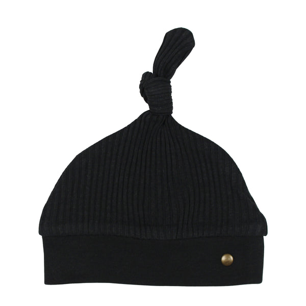 Ribbed Top Knot Hat