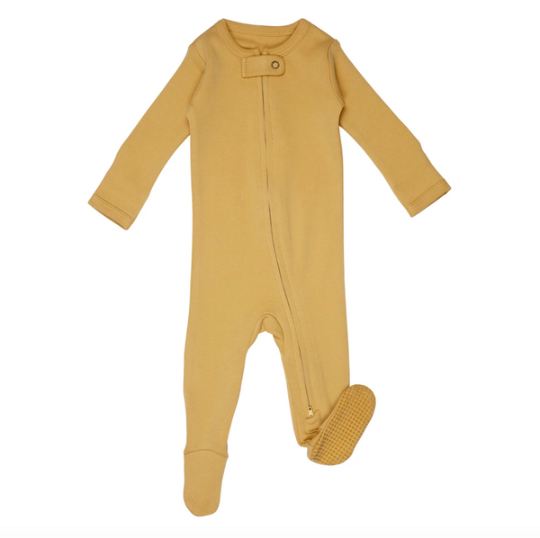 Nuts About You Organic Zipper Footie Solid
