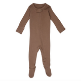 Nuts About You Organic Zipper Footie Solid
