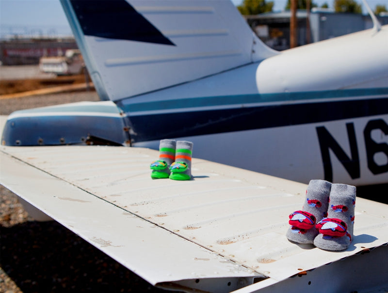 Waddle Baby Socks- Airplane Rattle Socks