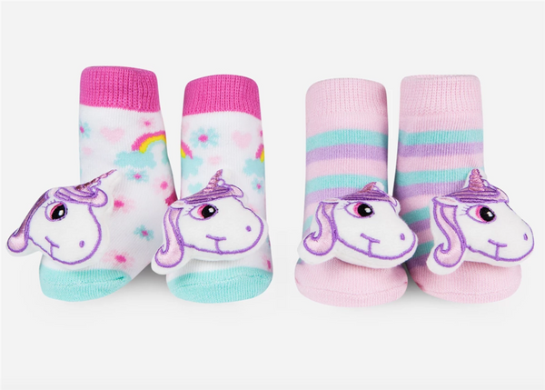 Waddle Baby Socks- Unicorn Rattle Socks