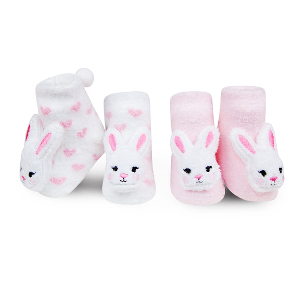 Waddle Baby Socks - Bunny Rattle Socks