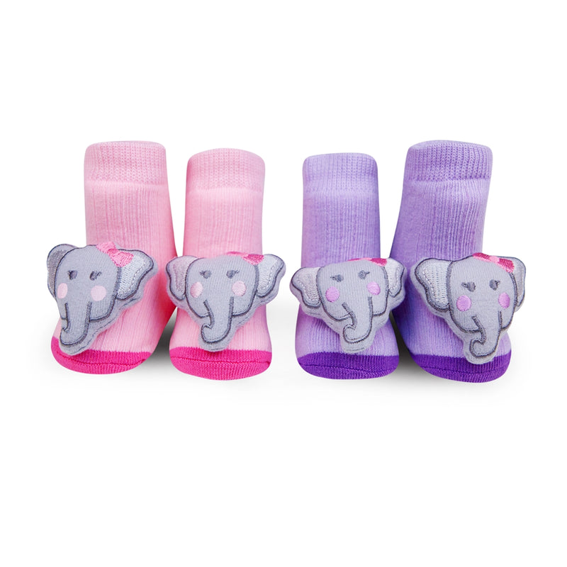 Waddle Baby Socks- Elephant Rattle Socks