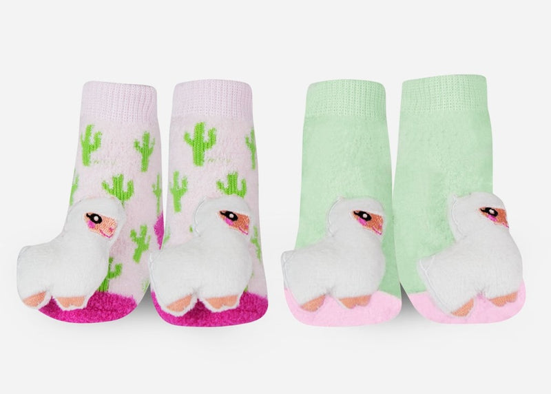 Waddle Baby Socks- Llama Rattle Socks