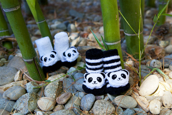 Waddle Baby Socks- Panda Rattle Socks