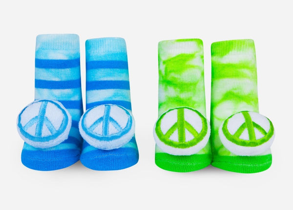 Waddle Baby Socks- Peace Rattle Socks