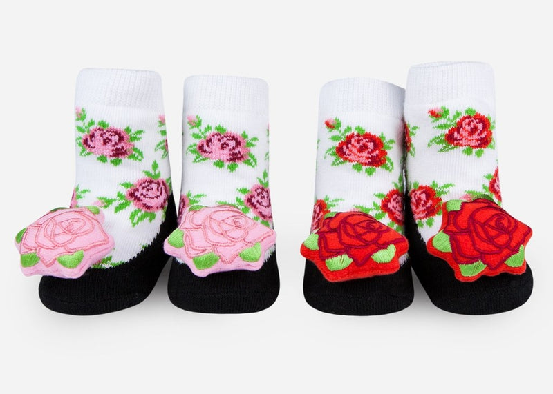 Waddle Baby Socks- Rose Rattle Socks