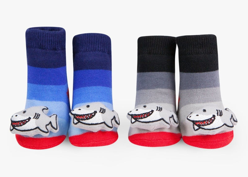 Waddle Baby Socks - Shark Rattle Socks