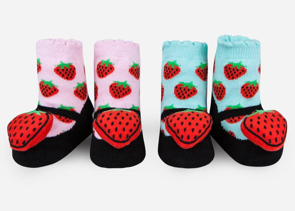 Waddle Baby Socks- Strawberry Maryjane Rattle Socks