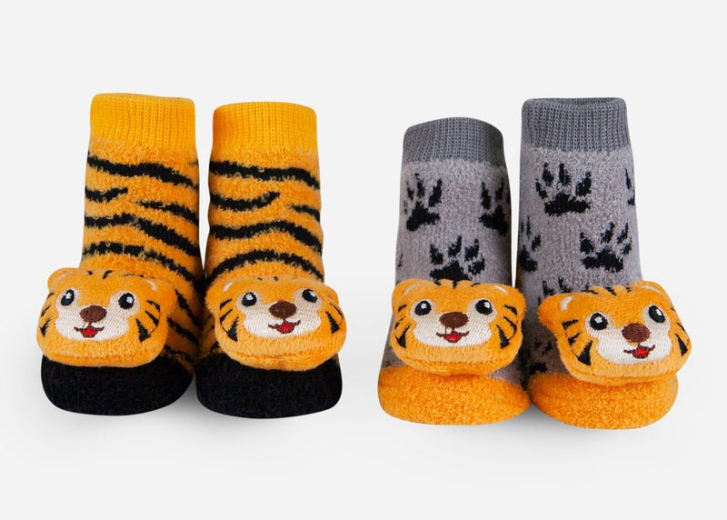 Waddle Baby Socks- Tiger Rattle Socks