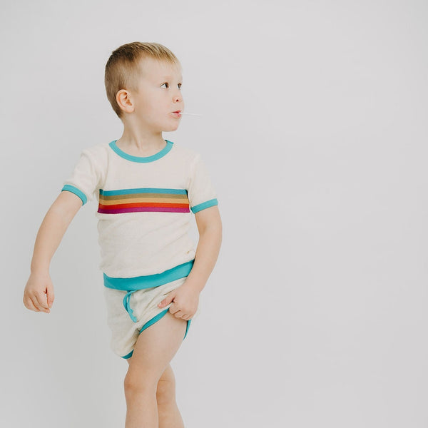 Kids' Organic Terry Cloth Track Shorts